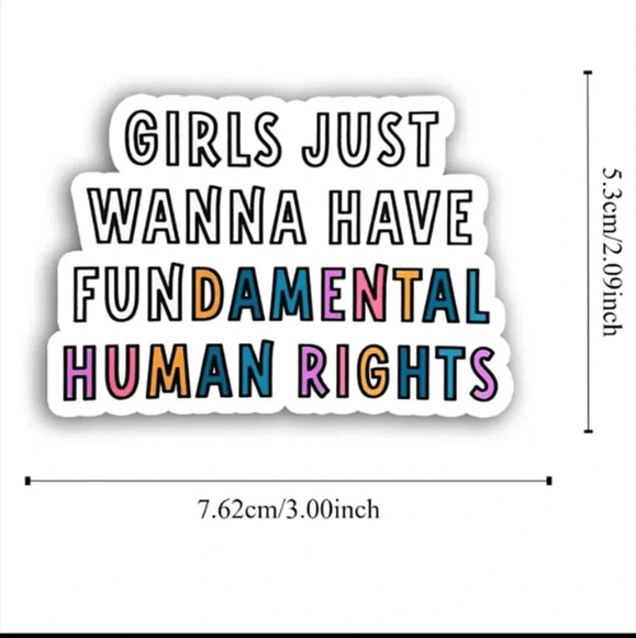 Women's girls rights rainbow vinyl sticker bumper water bottle laptop decal - Picture 2 of 5